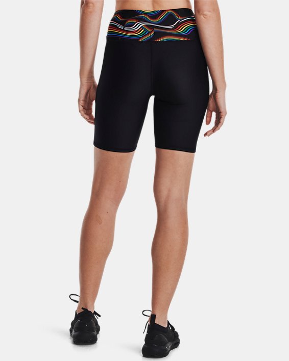 Women's HeatGear® Pride Bike Shorts, Black, pdpMainDesktop image number 1
